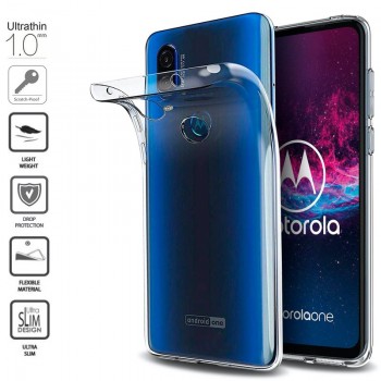 Silikoninis dėklas 1.0 mm storio - permatomas (MOTO ONE ACTION)